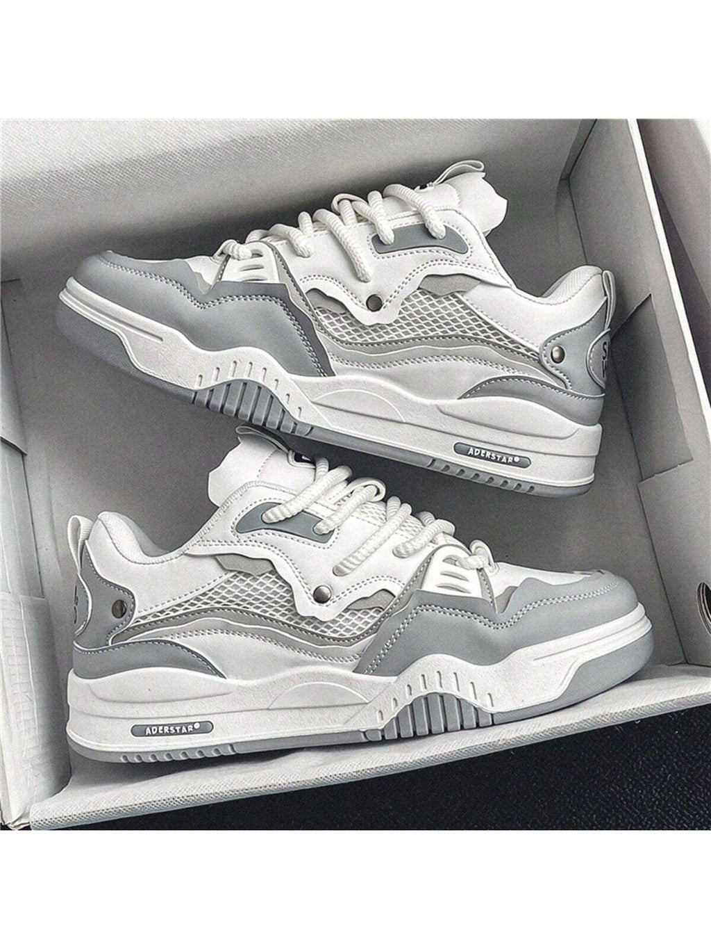 Fashion Men'S Casual Platform Sneakers Thick-Soled Running Shoes All-Match Comfortable Students' Casual Shoes, Lace-Up White Shoes for Men