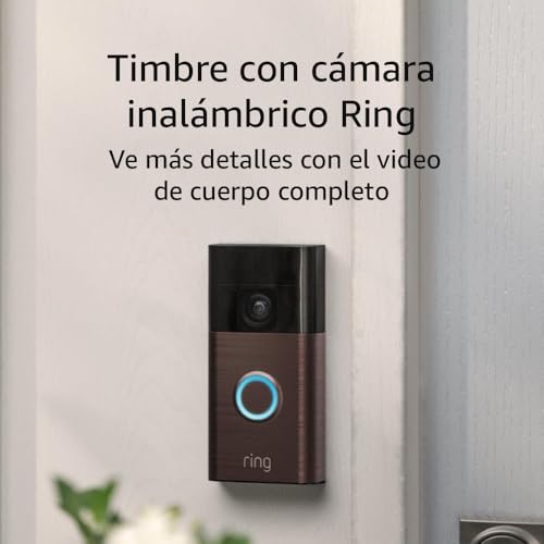Timbre Inalámbrico  con Cámara - Video de cuerpo completo en Vivo, con audio bidireccional y alertas