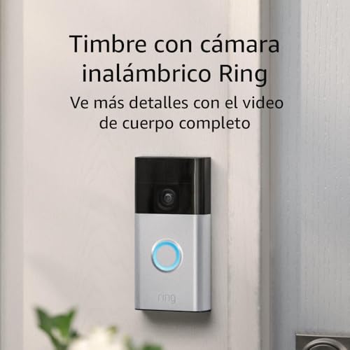 Timbre Inalámbrico  con Cámara - Video de cuerpo completo en Vivo, con audio bidireccional y alertas