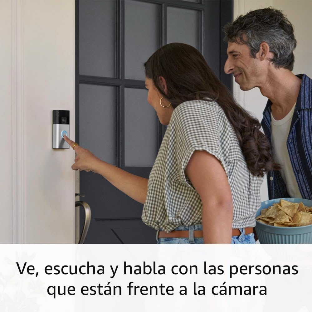Timbre Inalámbrico  con Cámara - Video de cuerpo completo en Vivo, con audio bidireccional y alertas