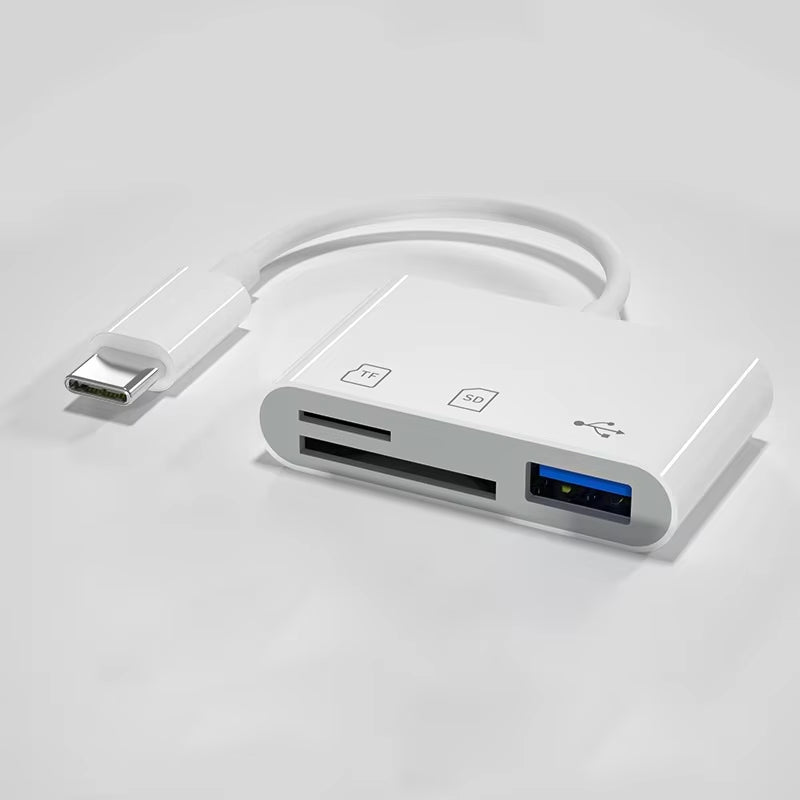SD Card Reader 5-In-1 Lightning /Type C to USB 3.0/SD/TF Card Adapter Memory Card Reader for Iphone Ipad Macbook Samsung Andro