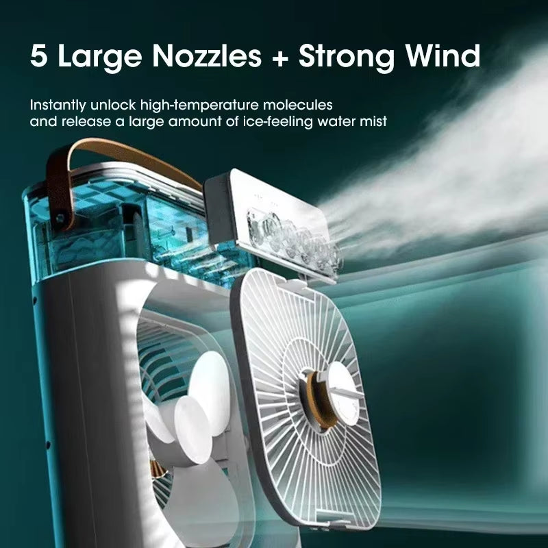Mist Fan Portable Fan Air Conditioners USB Electric Fan LED Night Light Water Mist Fun 3 in 1 Air Humidifie for Home