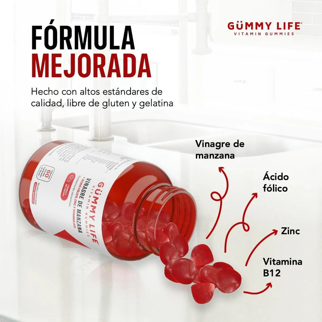 Gomitas De Vinagre De Manzana B12, Zinc Y Mas