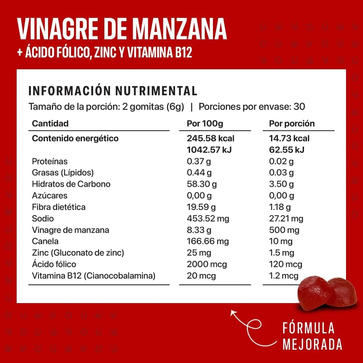 Gomitas De Vinagre De Manzana B12, Zinc Y Mas