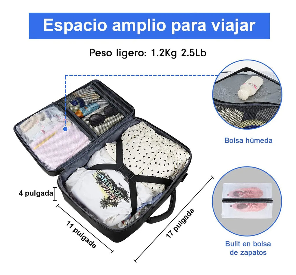 Mochila De Viaje Laptop 15.6 Pulgadas Aprobado Por Avión 10kg Antirrobo Impermeable Taygeer