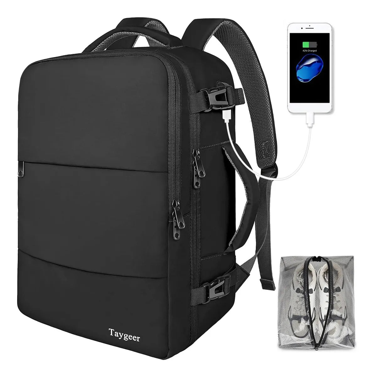 Mochila De Viaje Laptop 15.6 Pulgadas Aprobado Por Avión 10kg Antirrobo Impermeable Taygeer