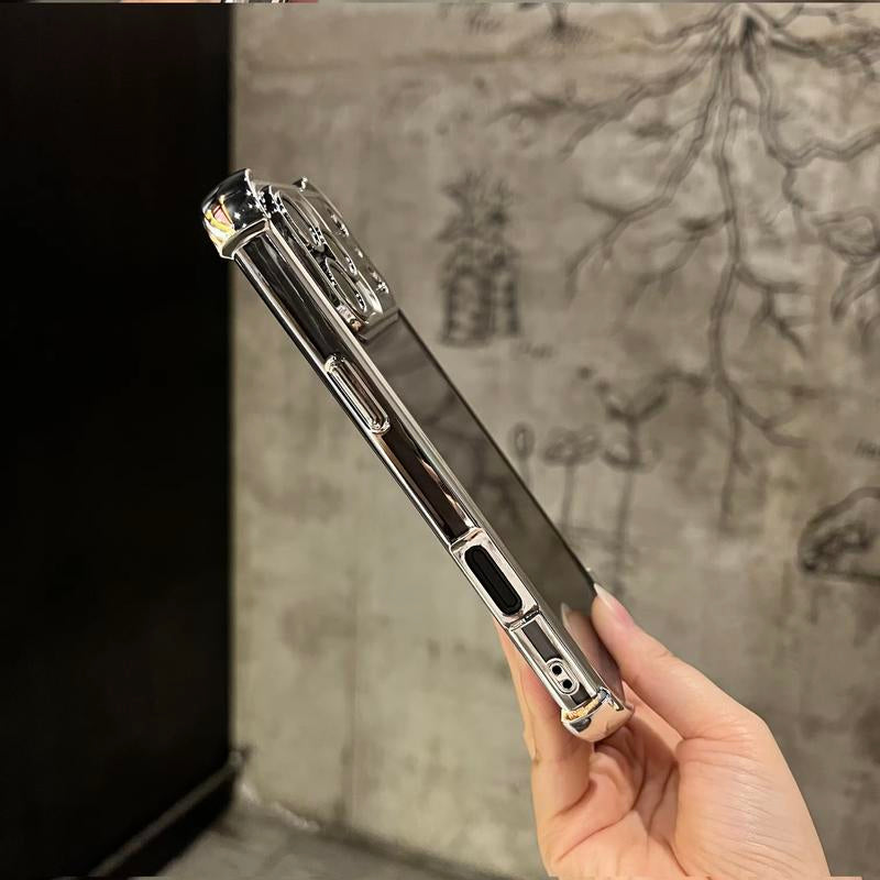 Four-Corner Thickened Mobile Phone Case Suitable for Iphone Series, Border Electroplating, Mobile Phone Case with Counter-Fall Safety Cushion, Suitable for Apple 11 12 13 14 15 16 17Pro Max