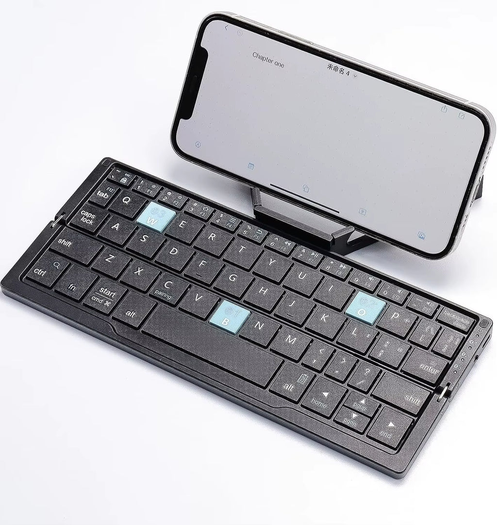 Foldable Bluetooth Keyboard with Magnetic Stand Aluminum Alloy Mini Folding Keyboard Rechargeable Keyboard for Tablet,Ipad